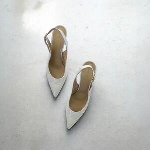 KHAITE River Slingback‎ 75 Pump in White